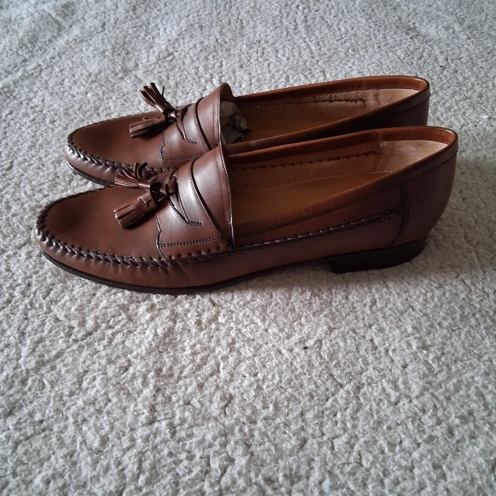 New Bruno Magli Men's Brown Novella Leather Loafers Made In Italy